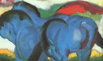 Animal Painting - Pequeños caballos azules abstracto Franz Marc German